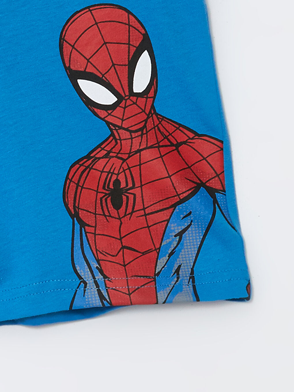 Mavi Beli Lastikli Spider-Man Baskılı Erkek Çocuk Şort-1