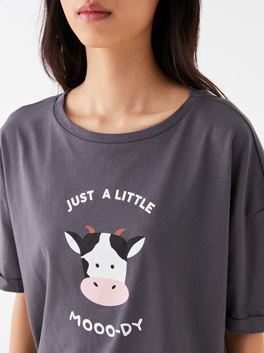 Crew Neck Printed Short Sleeve Women's Short Pyjamas Set -S3KI00Z8-HLC