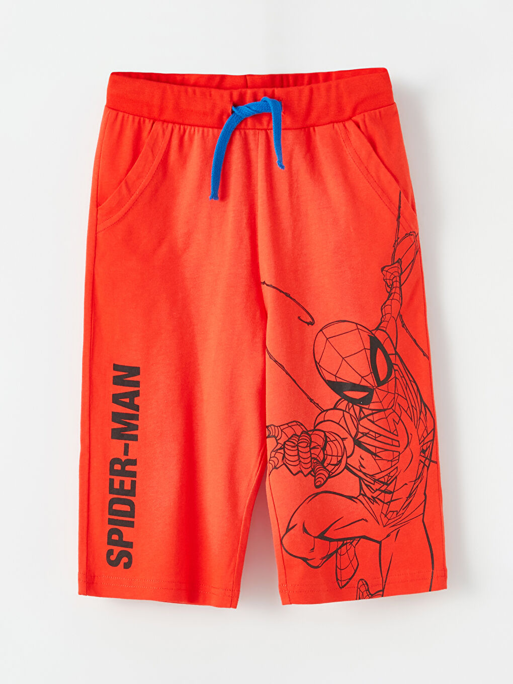 Kırmızı Bisiklet Yaka Spider-Man Baskılı Kısa Kollu Erkek Çocuk Tişört ve Şort-3