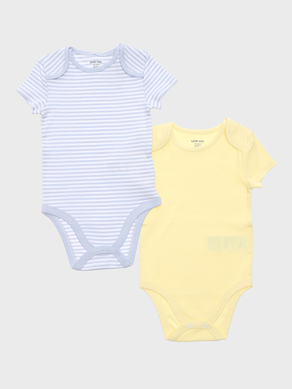 بودي سوت أولادي رضع بأكمام قصيرة وياقة دائرية وكباسين طقطق عبوة من قطعتين