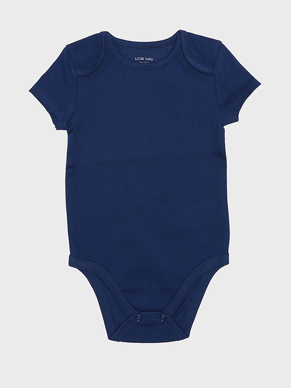 بدلة جسم أولاد رضع بياقة دائرية سادة بمجموعتين-1