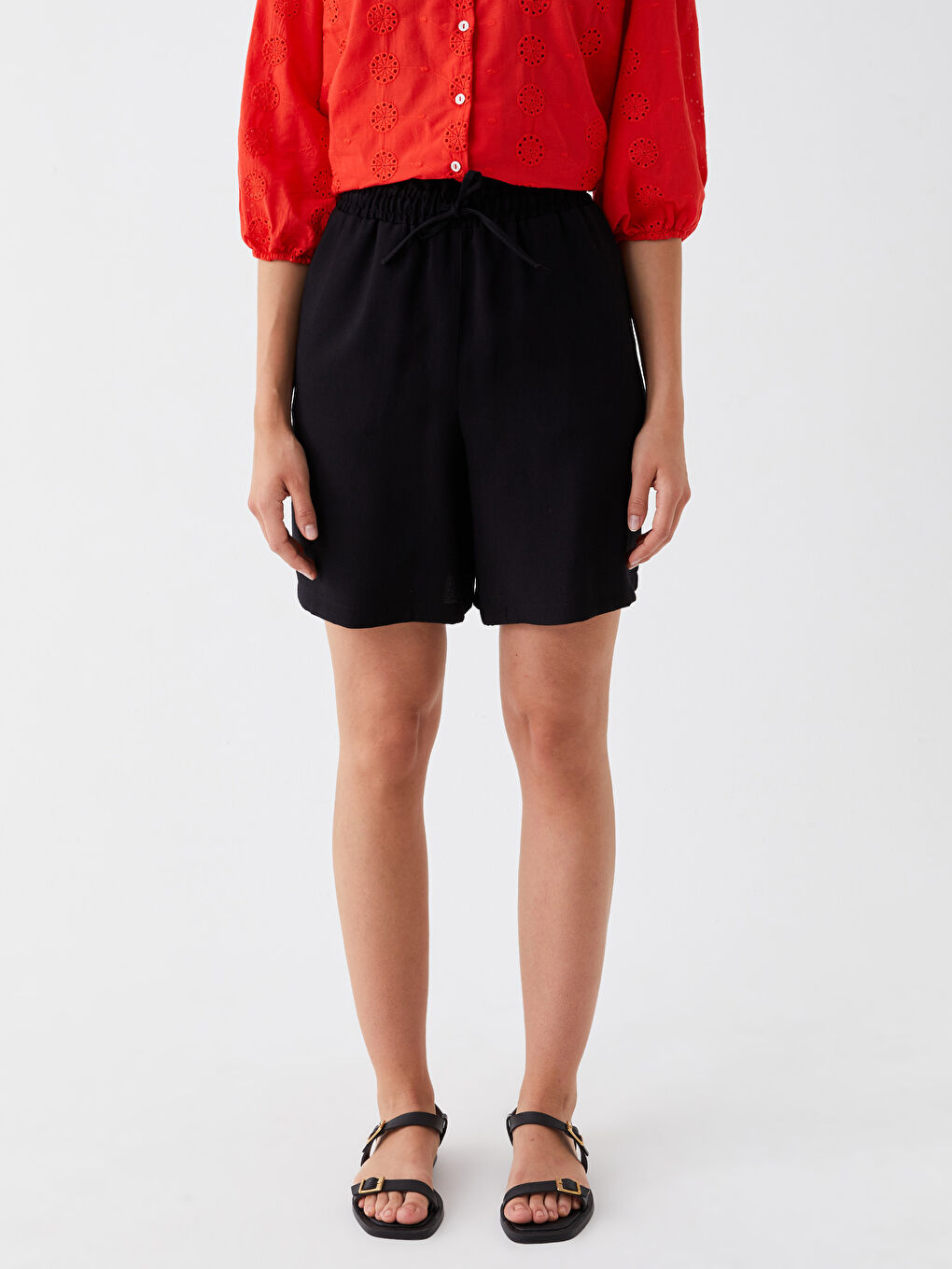 Elastic Waist Comfortable Fit Women's Shorts -S3KI28Z8-CVL