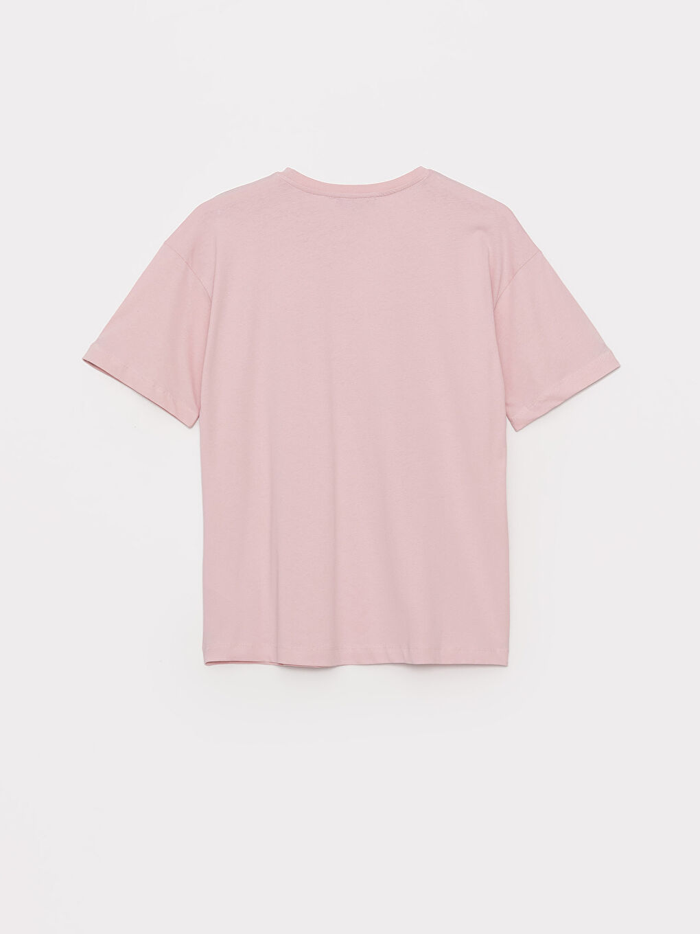 Pembe Bisiklet Yaka Baskılı Kısa Kollu Kadın Tunik-6