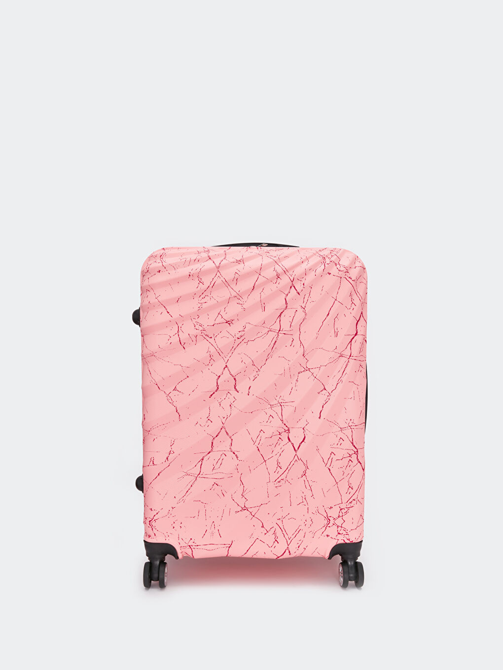 Pembe Baskılı Kilit Detaylı Orta Boy Valiz
