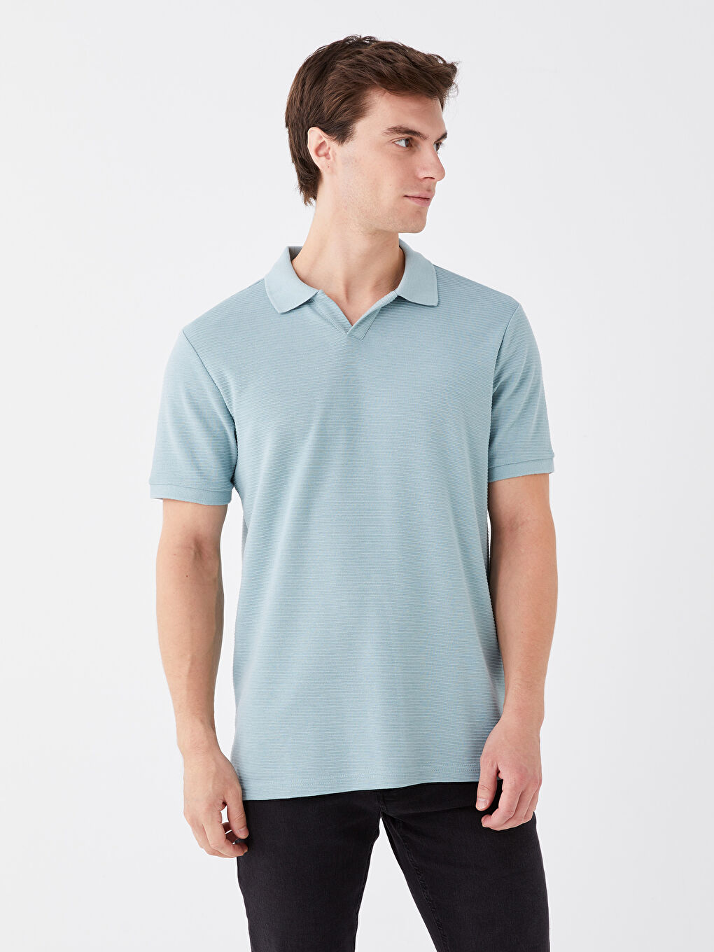 Yeşil Polo Yaka Kısa Kollu Erkek Tişört