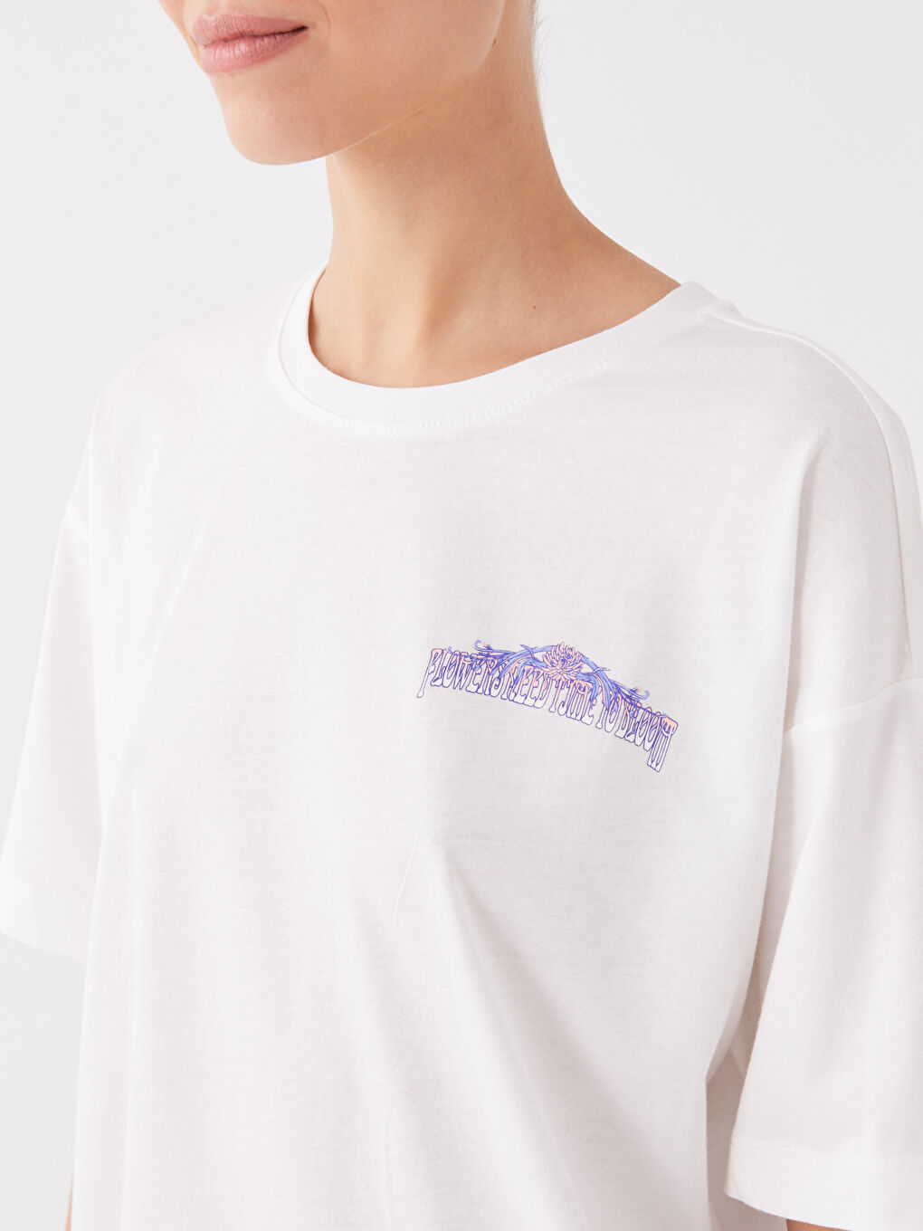 Crew Neck Printed Short Sleeve Women's Tunic-3