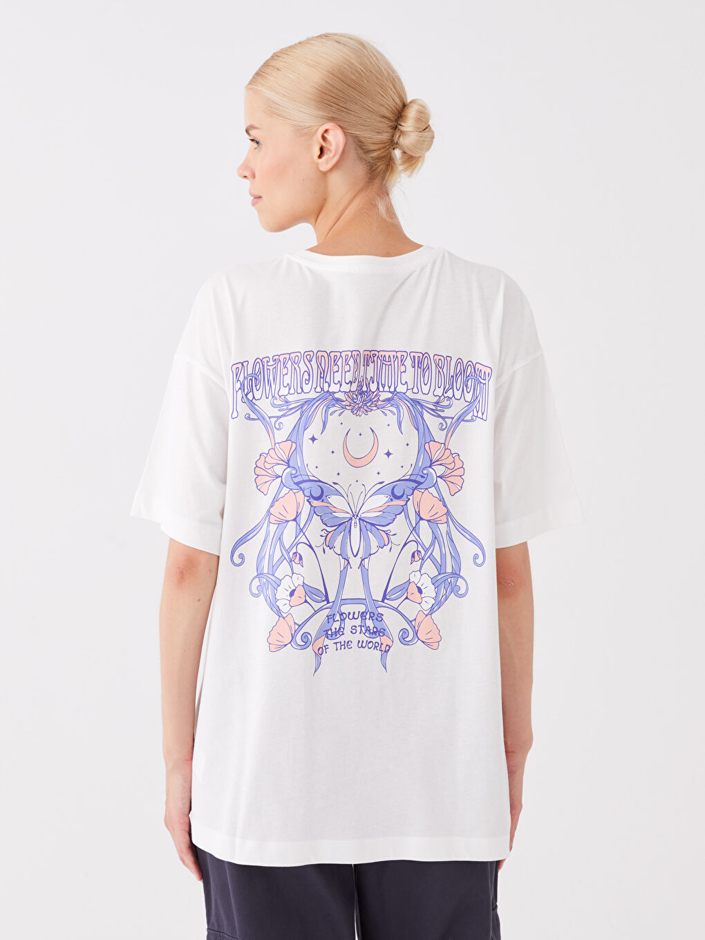 Crew Neck Printed Short Sleeve Women's Tunic-4