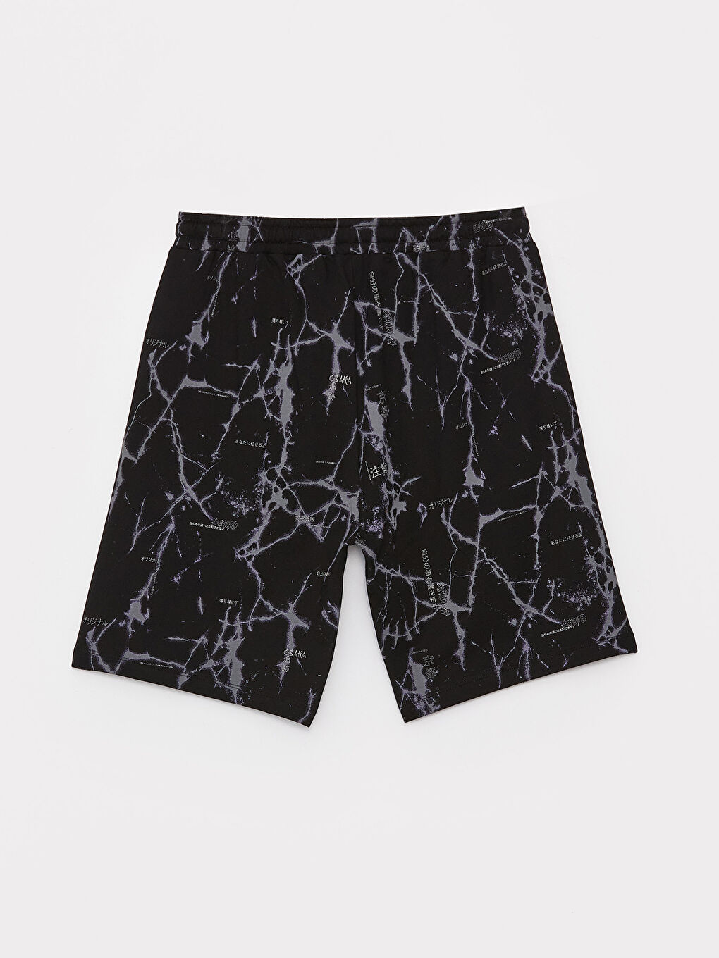 Siyah Standart Kalıp Erkek Bermuda Şort-6