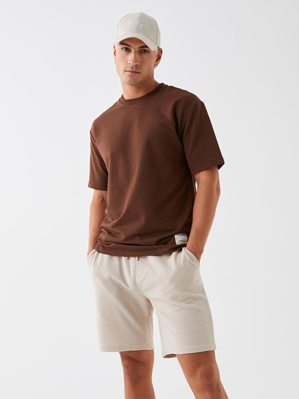 Slim Fit Binding Detail Men's Shorts-1