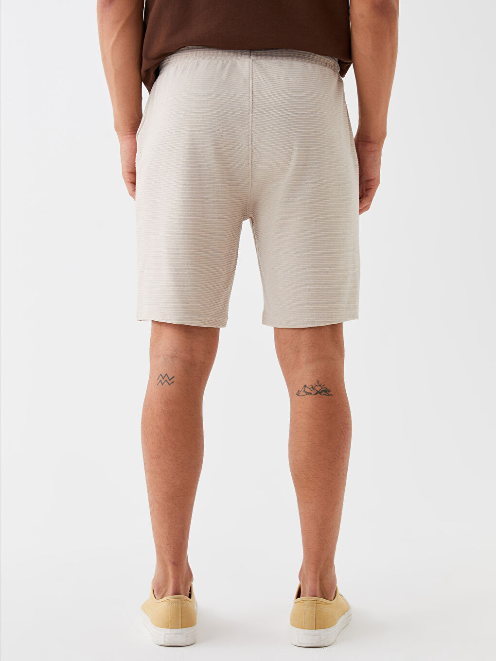 Slim Fit Binding Detail Men's Shorts-4