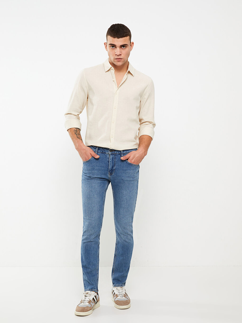 بنطلون جينز رجالي 750 سليم فيت-1