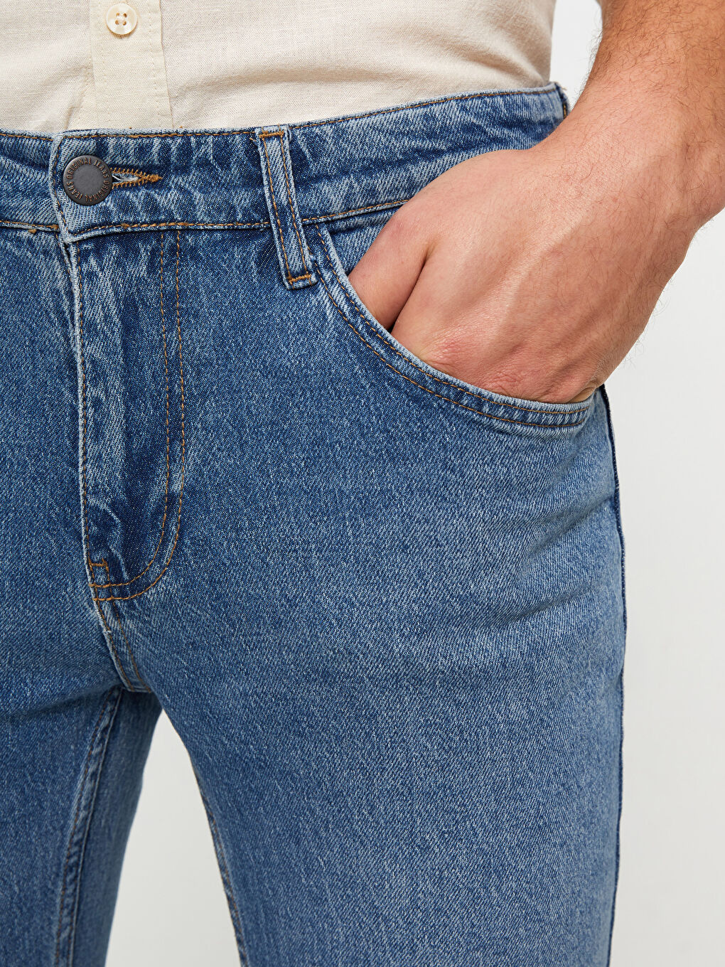 بنطلون جينز رجالي 750 سليم فيت-3