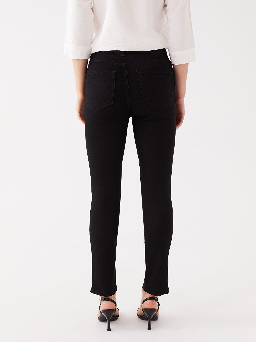 Siyah Slim Fit Kadın Jean Pantolon-4