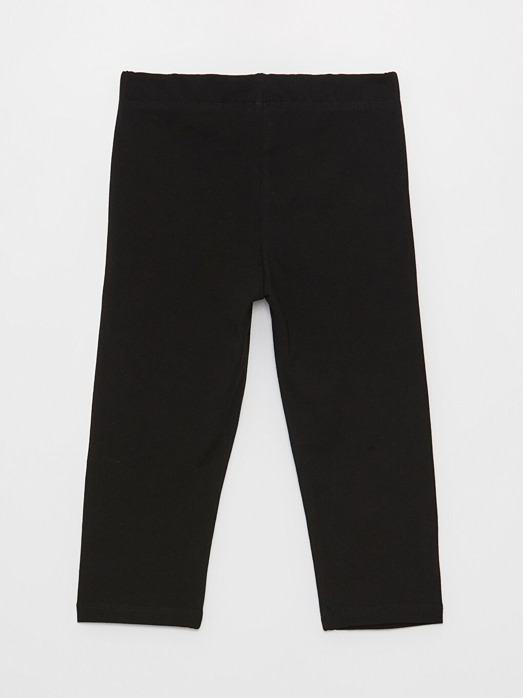 Siyah Beli Lastikli Baskılı Kız Çocuk 3/4 Boy Tayt-1
