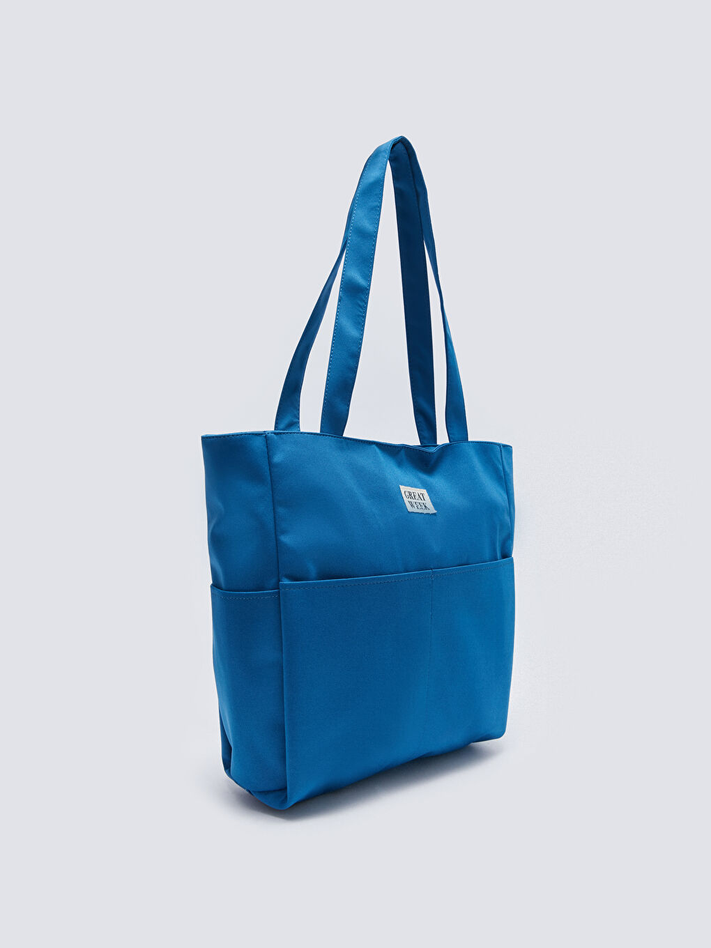 Mavi Etiket Baskılı Kadın Kol Çantası-2