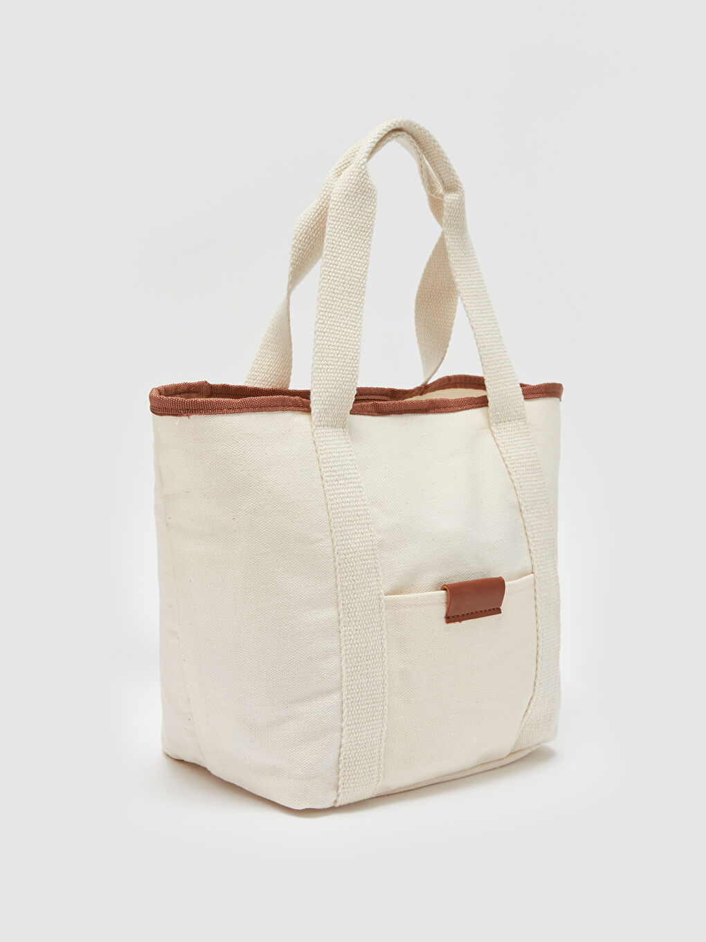 Bej Etiket Baskılı Kadın Kol Çantası-4