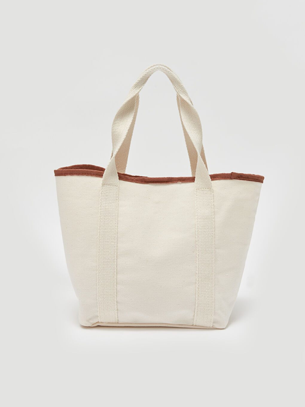 Bej Etiket Baskılı Kadın Kol Çantası-5