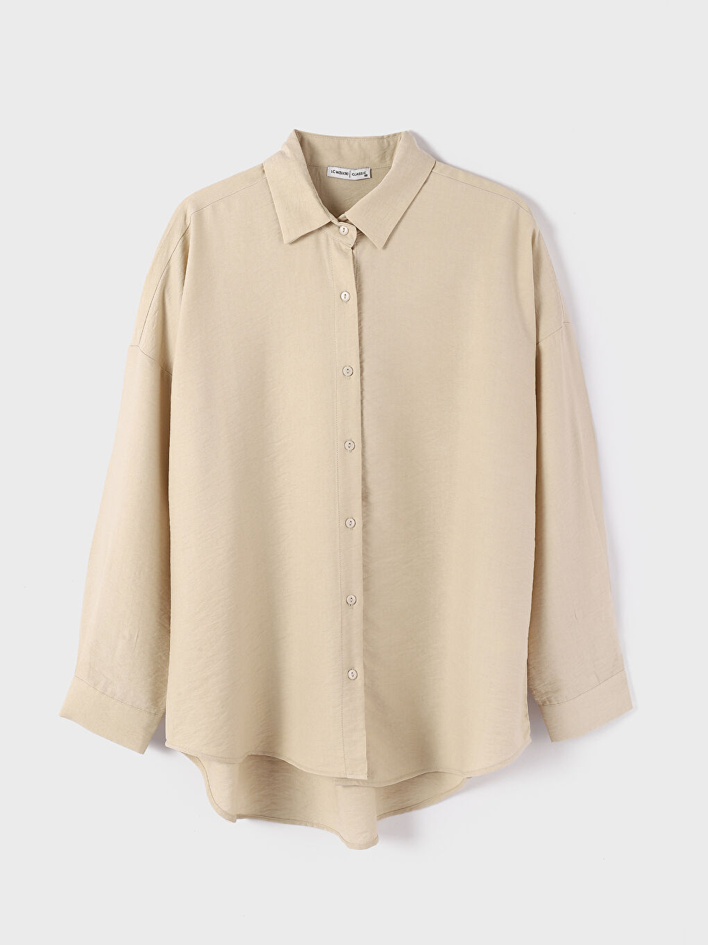 Plain Long Sleeve Oversize Women's Shirt