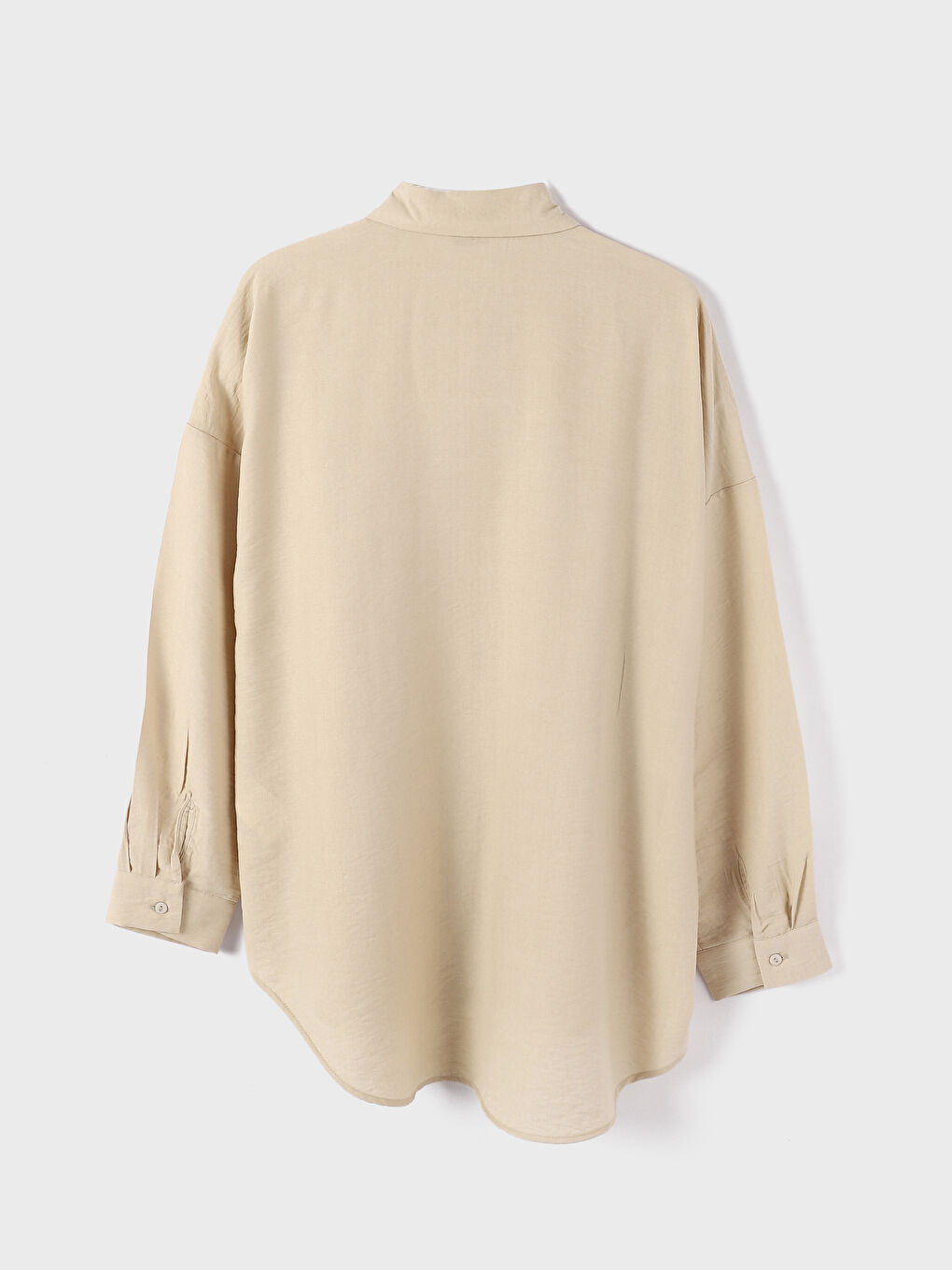 Plain Long Sleeve Oversize Women's Shirt-1