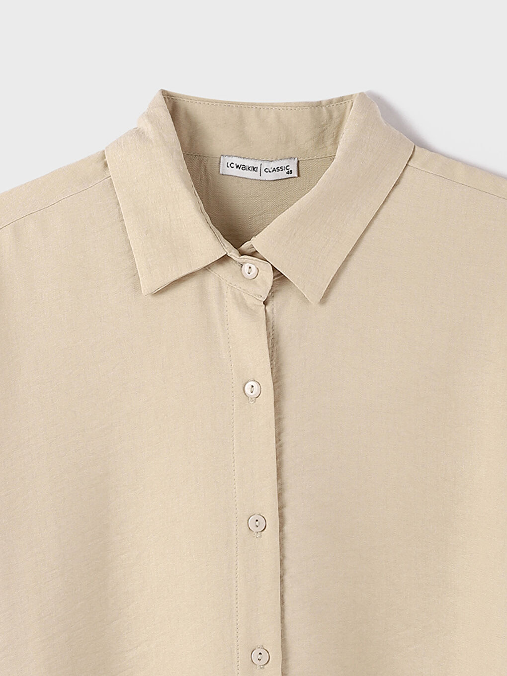 Plain Long Sleeve Oversize Women's Shirt-2