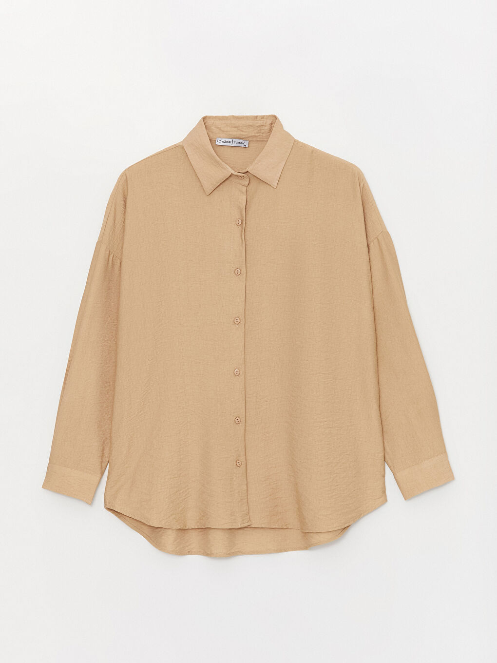 قميص سادة بأكمام طويلة واسع للسيدات-5