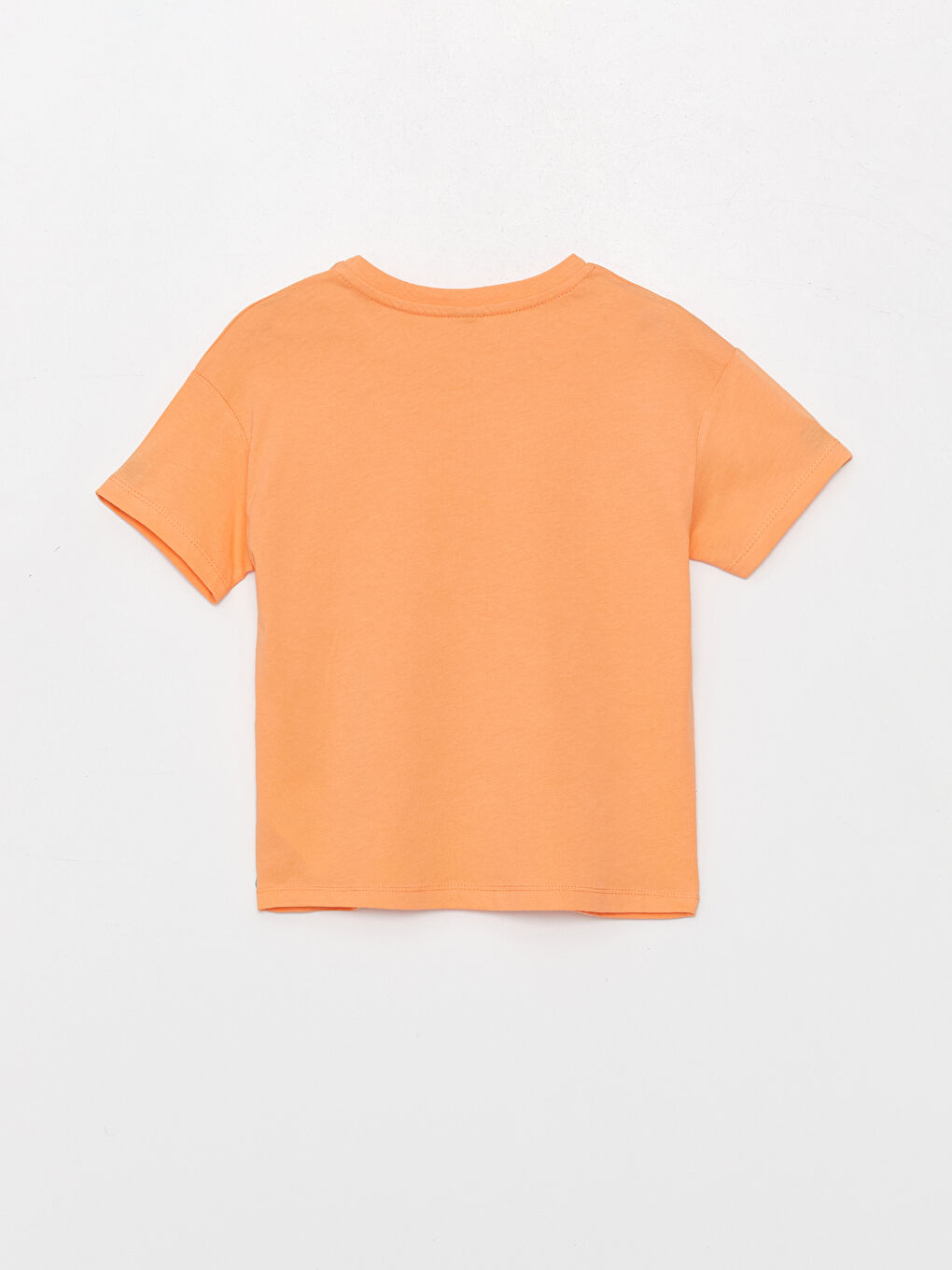 Mercan Bisiklet Yaka Baskılı Kısa Kollu Kız Çocuk Tişört-1