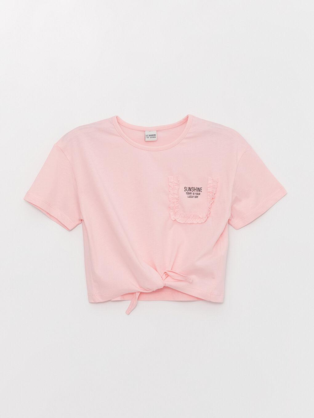 Crew Neck Printed Short Sleeve Girls' T-Shirt-2