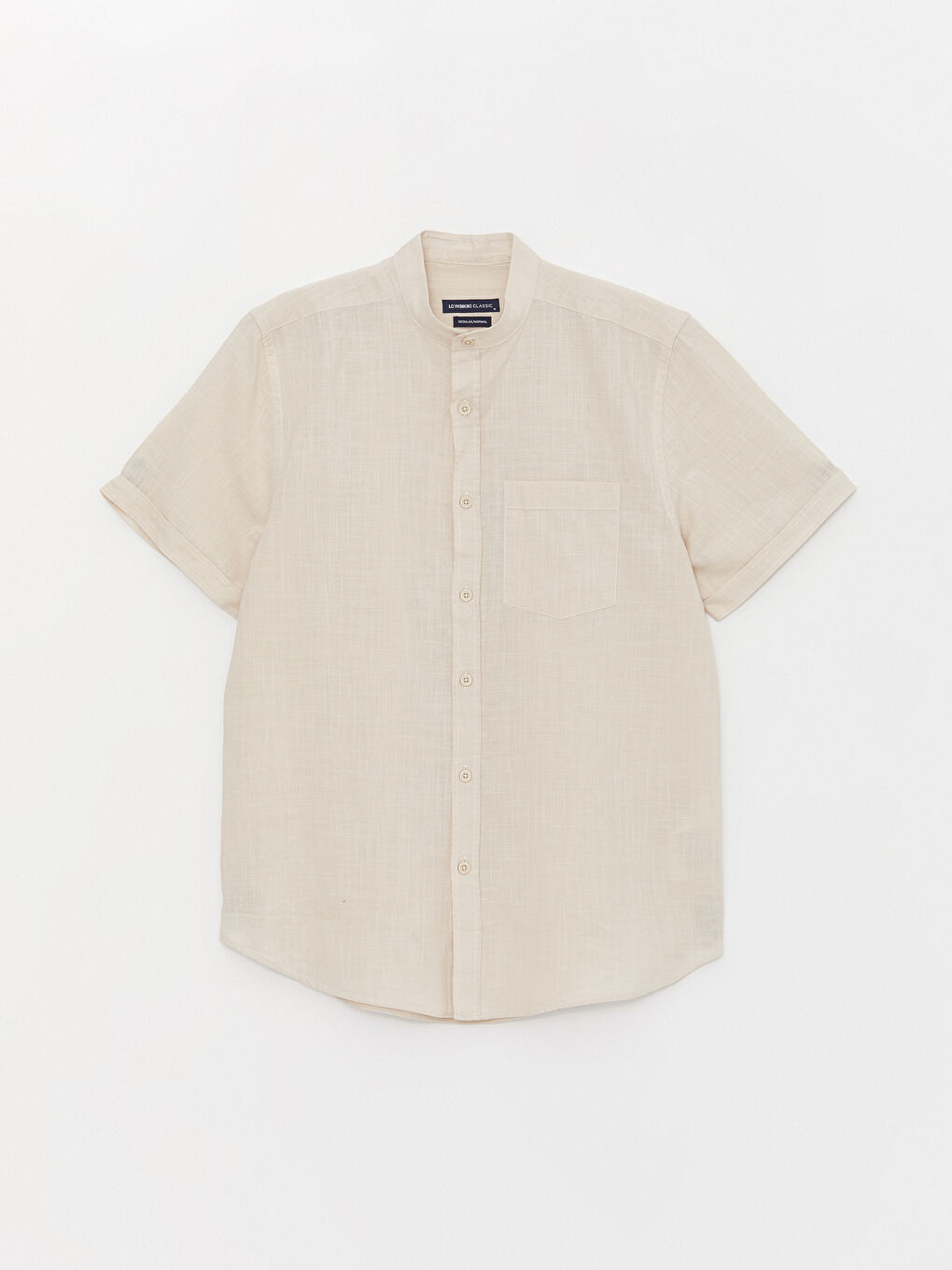 Bej Regular Fit Kısa Kollu Erkek Gömlek-5