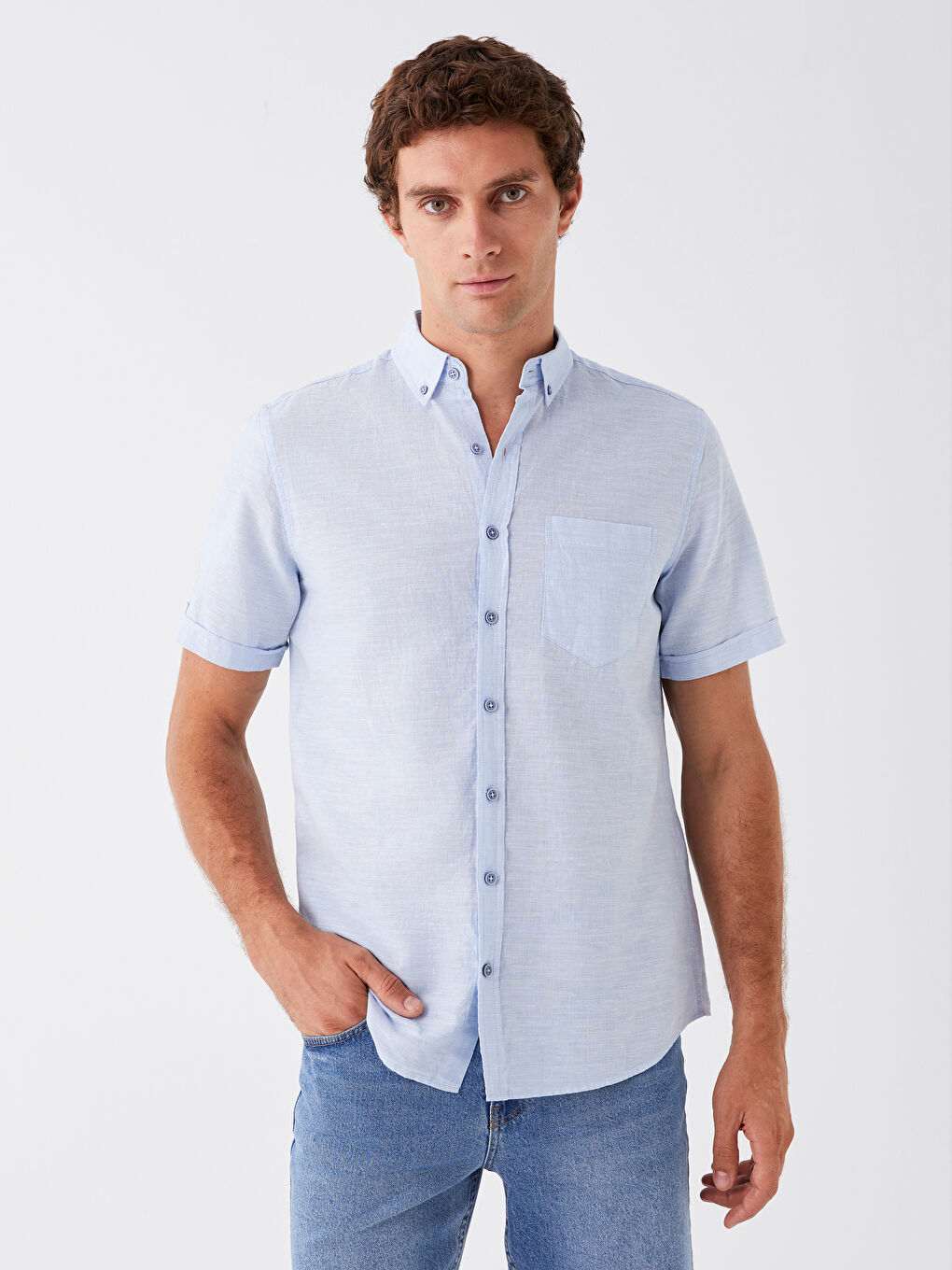 Mavi Regular Fit Kısa Kollu Erkek Gömlek-1