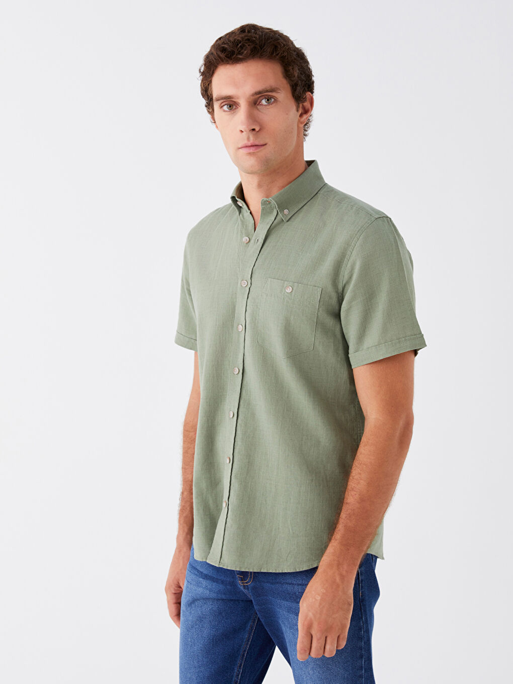 Regular Fit Short Sleeve Men's Shirt-1