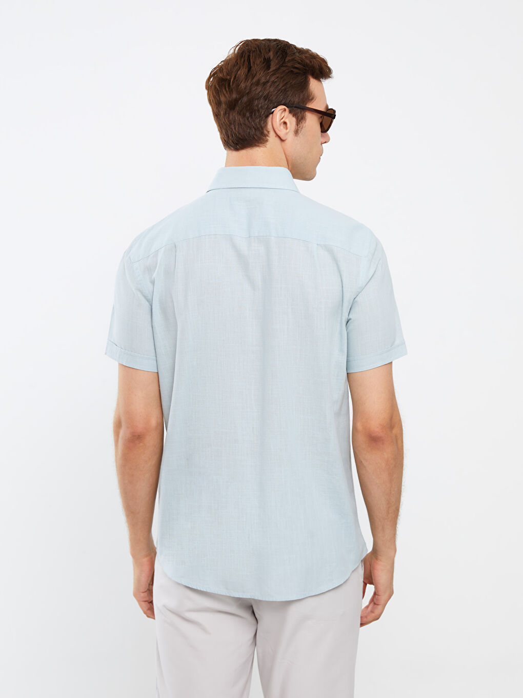 Yeşil Regular Fit Kısa Kollu Erkek Gömlek-4