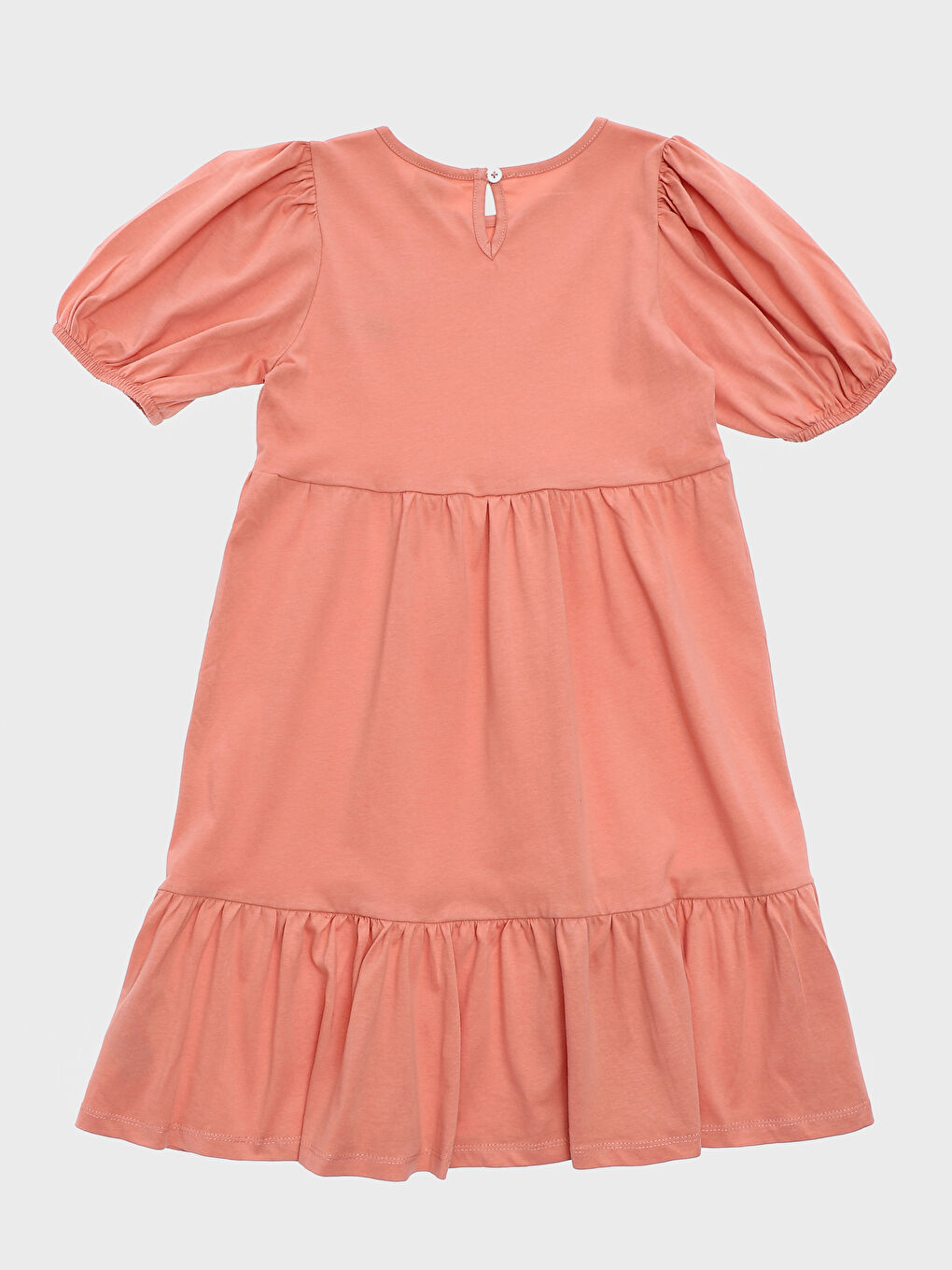 فستان للبنات كم قصير مطبوع بياقة دائرية-1