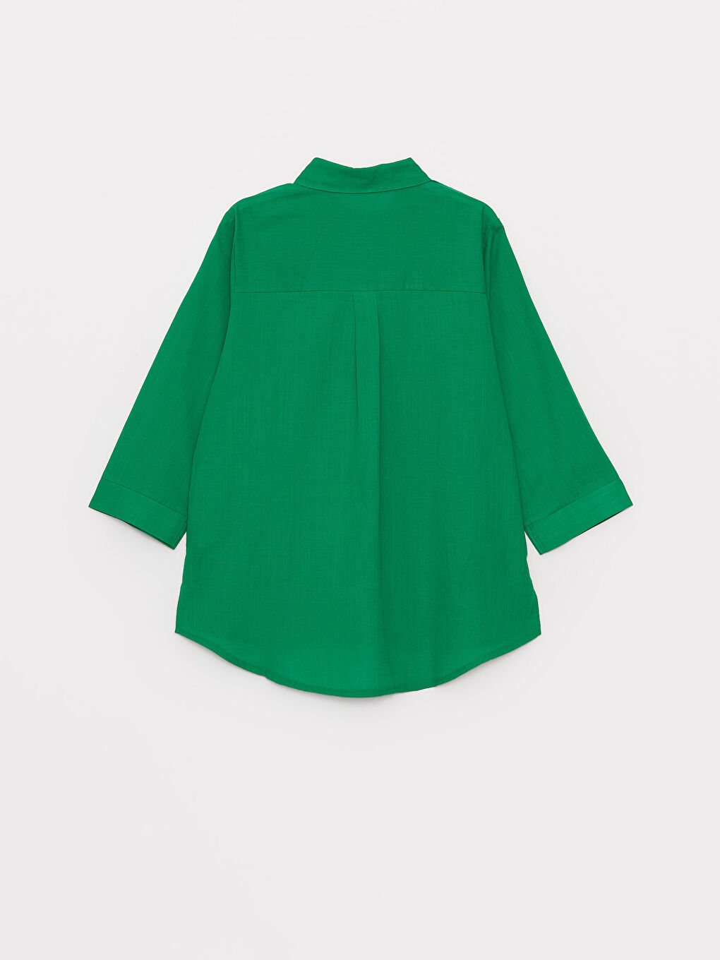 Yeşil Düz Dar Kalıp Kadın Gömlek-6