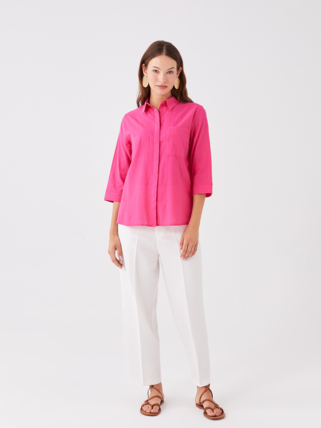 Jednostavna Ekstra Slim Fit Ženska Košulja-2