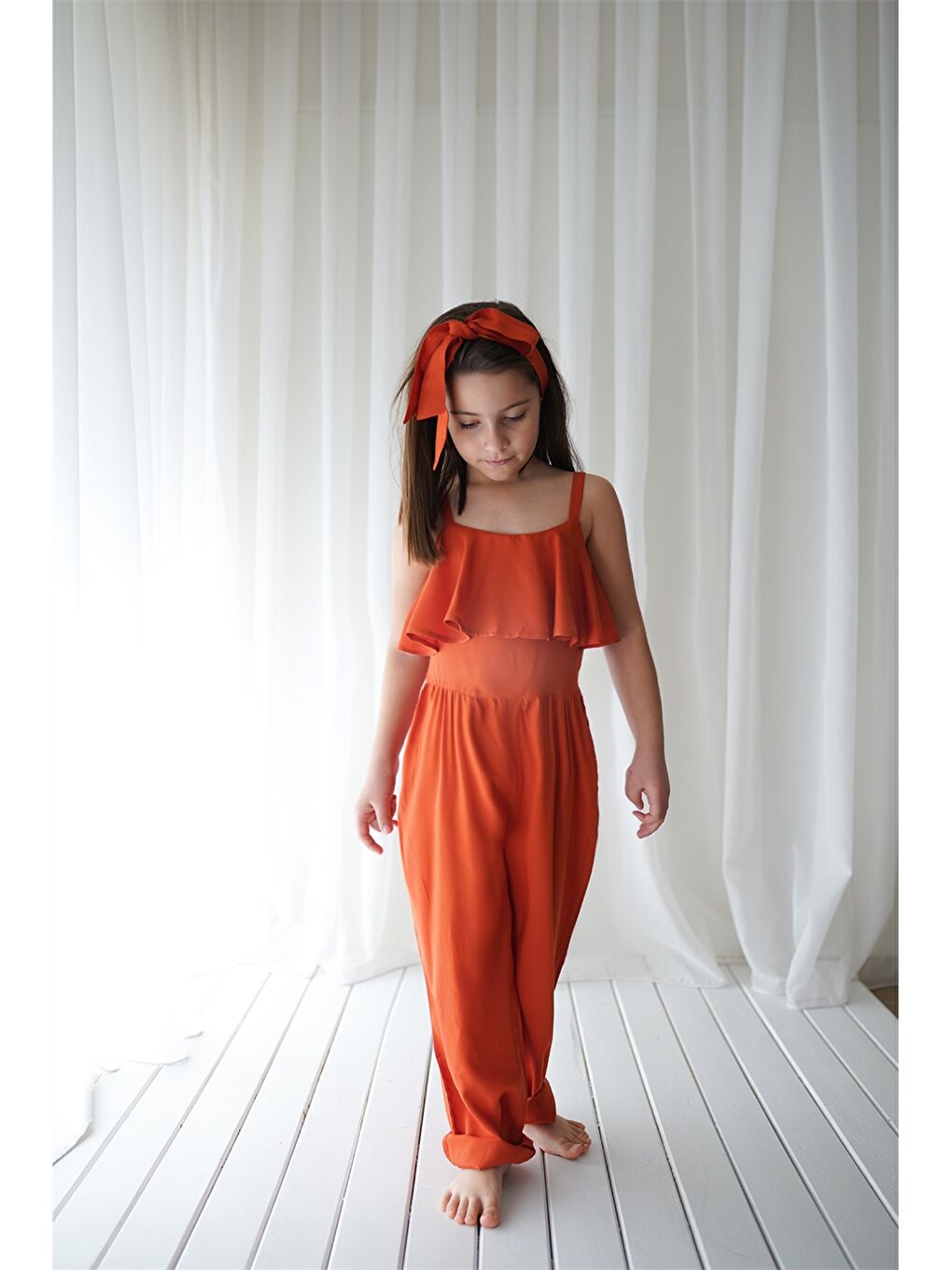 Kırmızı Askılı Desenli Kız Bebek Tulum-2