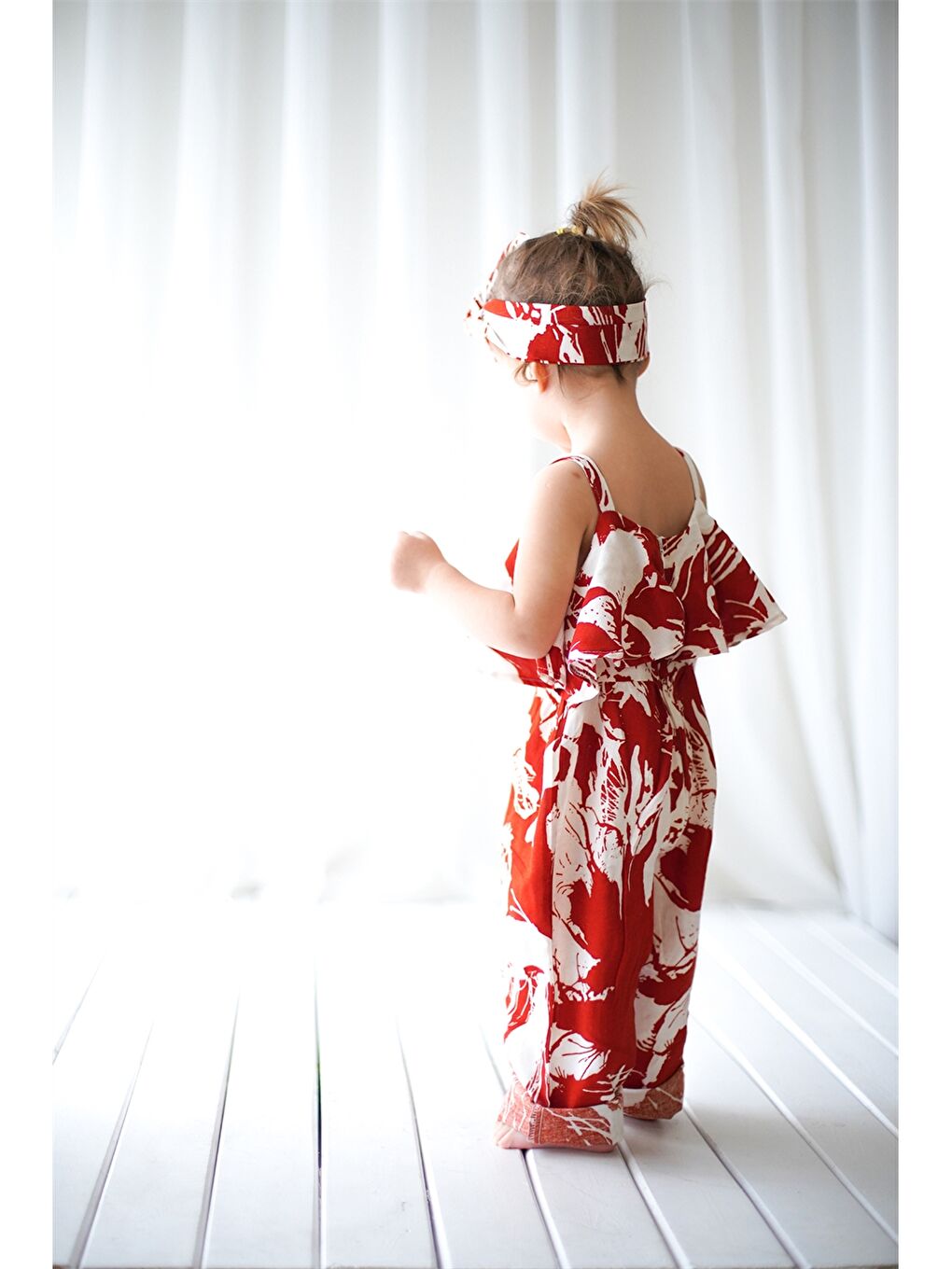 Karışık Askılı Desenli Kız Bebek Tulum-3