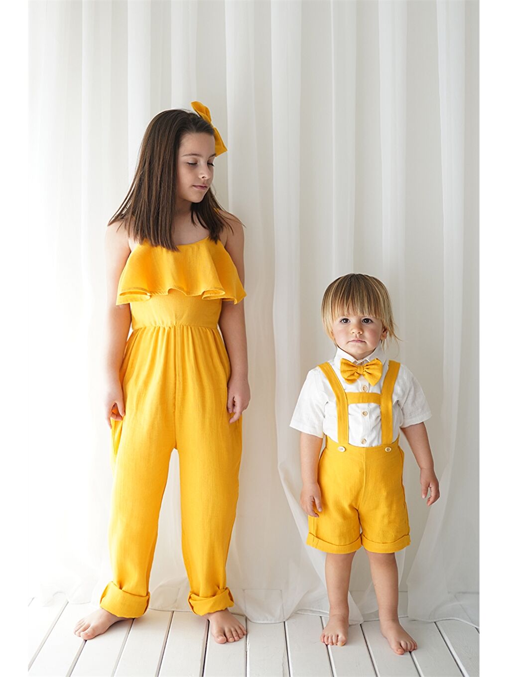 Sarı Erkek Bebek Şortlu Takım 3'lü-2