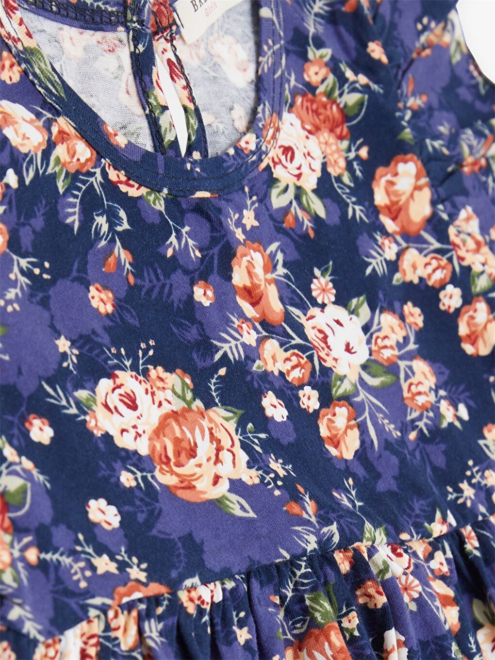 Karışık Bisiklet Yaka Desenli Kız Çocuk Elbise-2