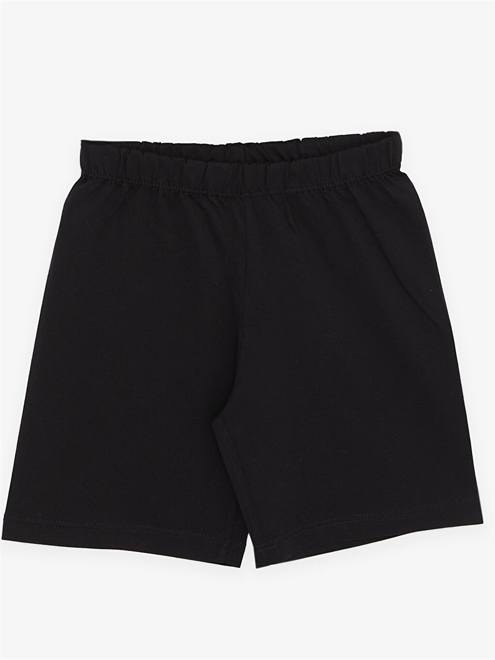 Siyah Bisiklet Yaka Kısa Kollu Erkek Bebek Pijama Takımı-3