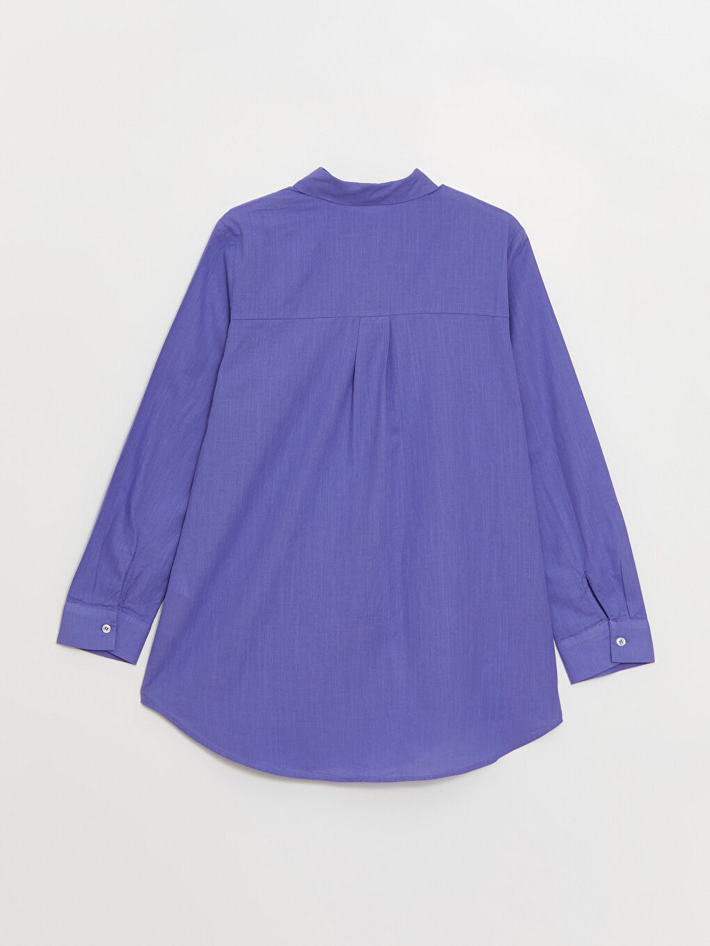 Lila Düz Uzun Kollu Kadın Gömlek Tunik-6