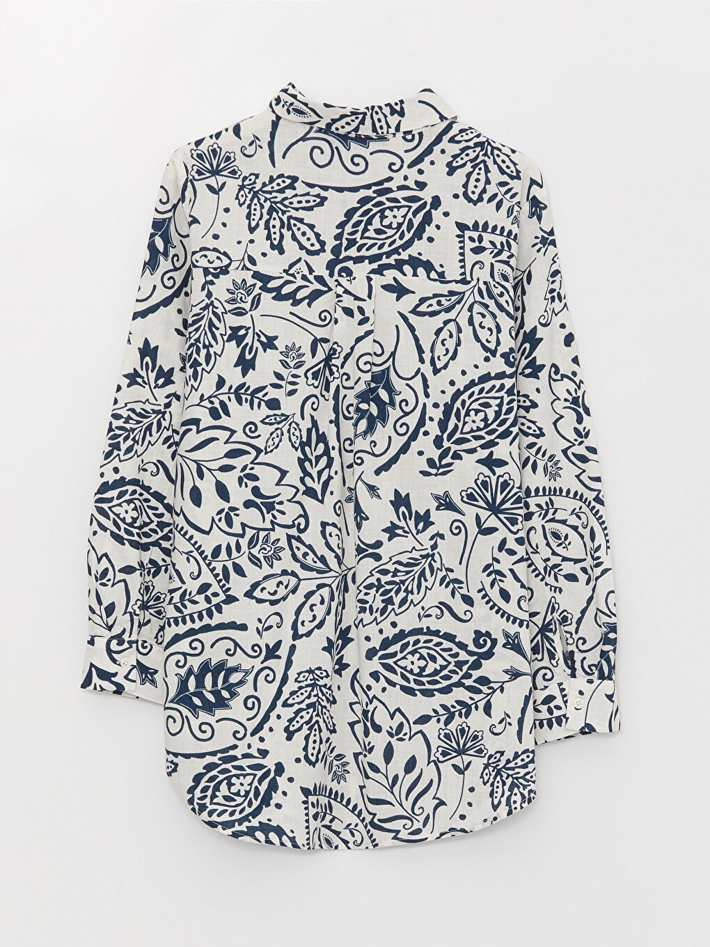 Mavi Desenli Kadın Gömlek Tunik-6