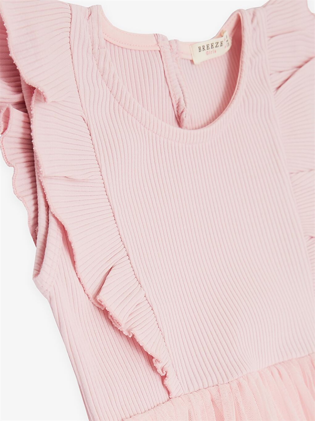 Pembe Bisiklet Yaka Kız Çocuk Elbise-2