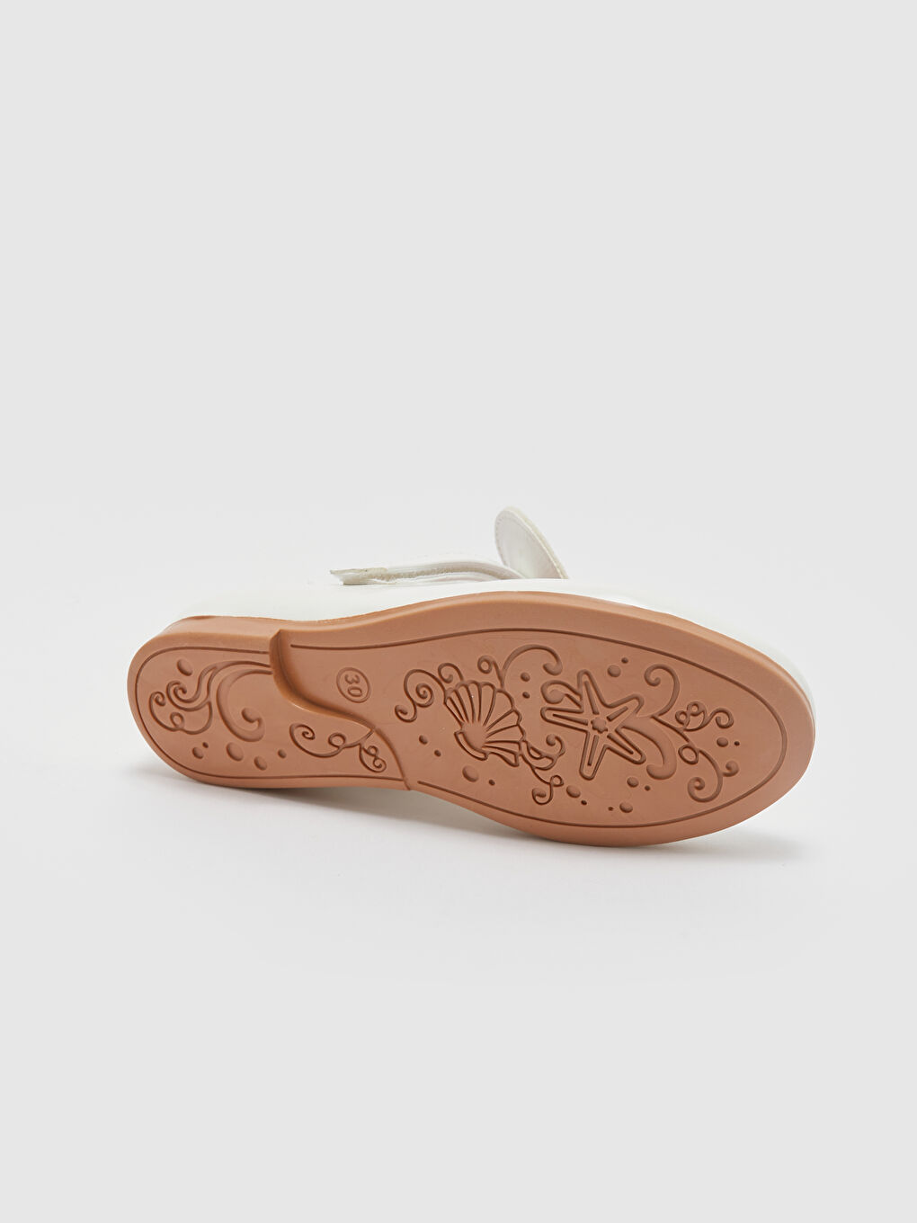 Beyaz Rugan Deri Cırt Cırtlı Kız Çocuk Babet-2