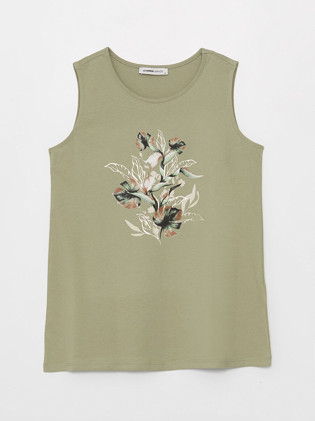 Yeşil Bisiklet Yaka Baskılı Kadın Bluz-5