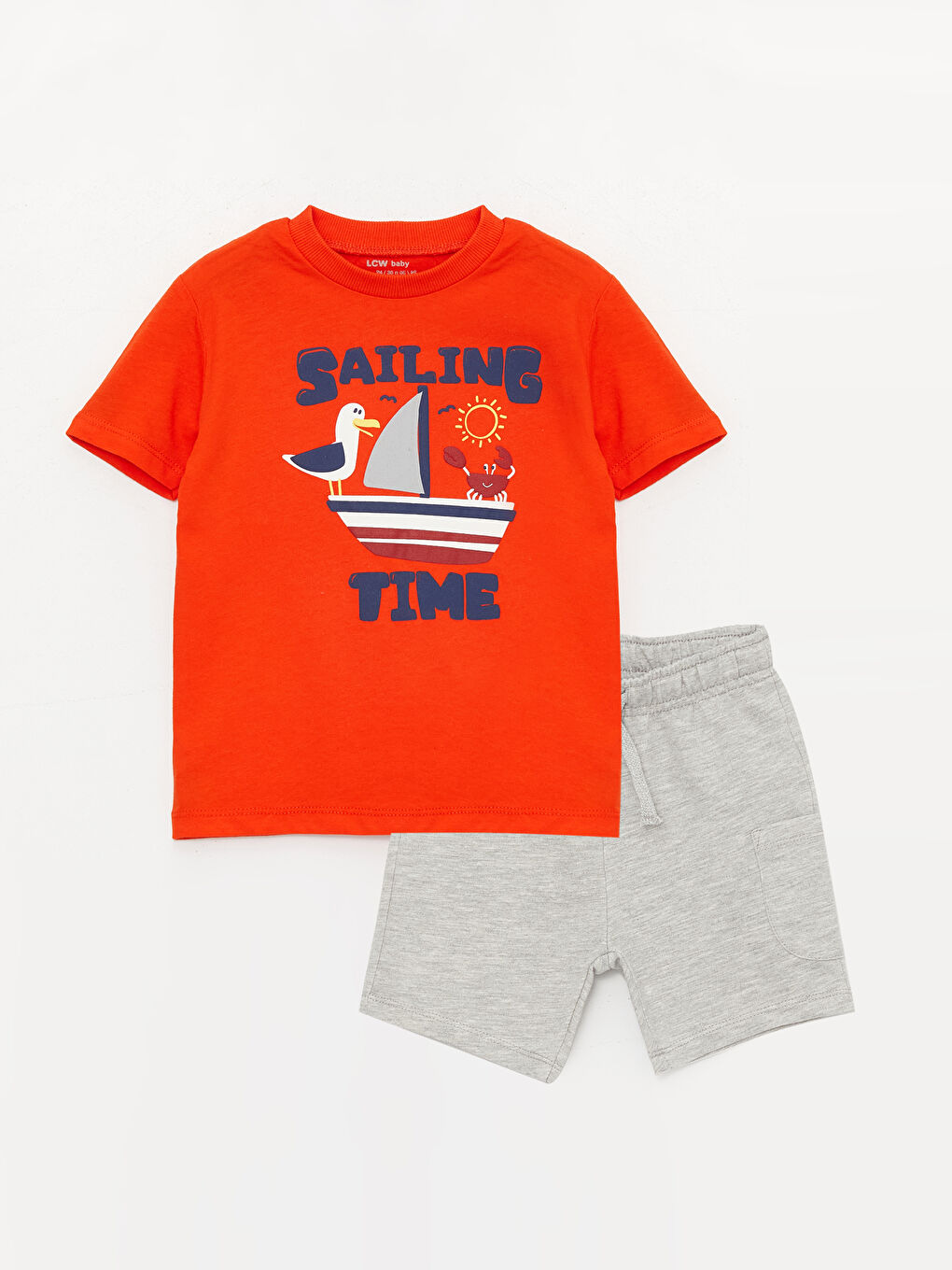 Crew Neck Baby Boys T-Shirt and Shorts 2 Pack