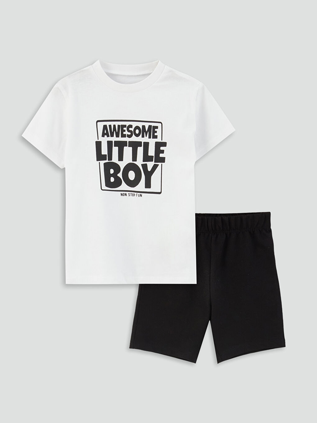 LCW baby Radlerhose Kurzarm Bedrucktes Baby Jungen T-Shirt und Shorts 2-Teiliges Set -S3KL02Z1-KE8