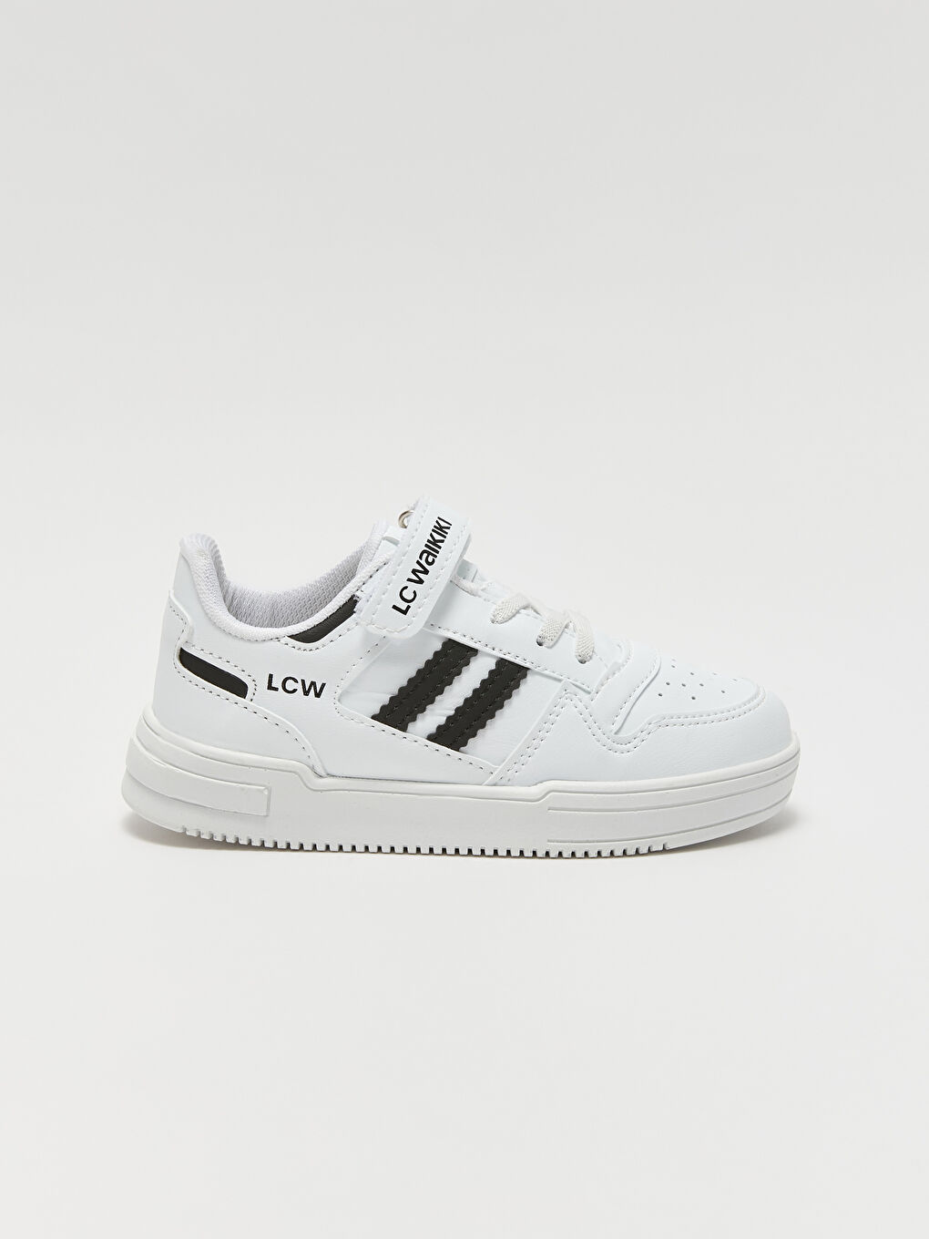 Beyaz Cırt Cırtlı Erkek Çocuk Spor Ayakkabı-1