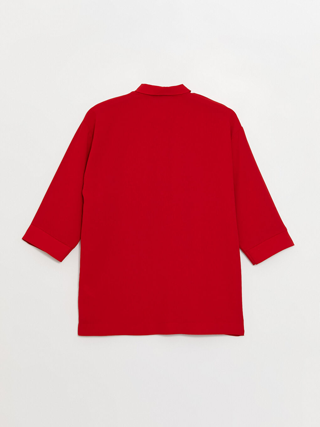 Kırmızı Düz Oversize Kadın Gömlek-6