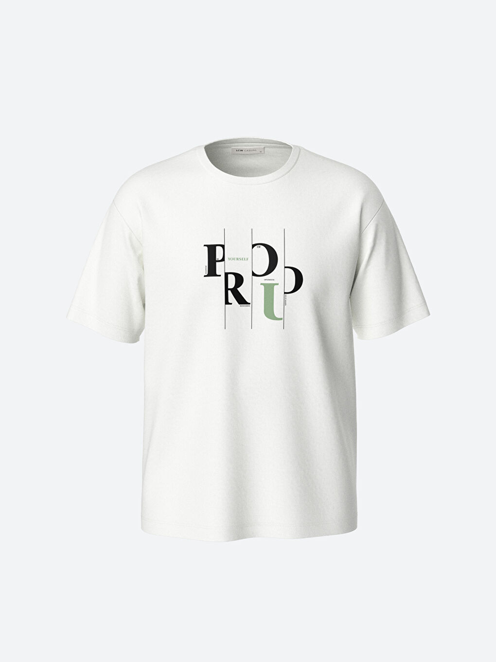 تيشيرت رجالي ياقة دائرية كم قصير مطبوع قطن ممشط