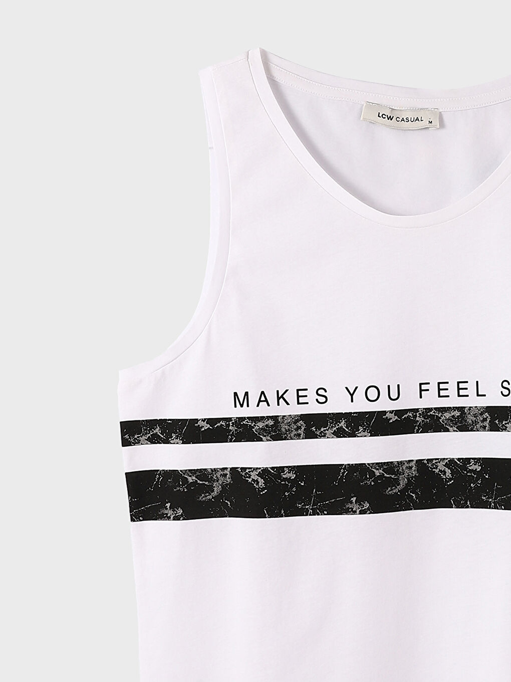 تيشيرت بدون أكمام مطبوع بياقة دائرية جيرسي للرجال-2